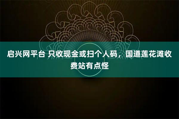 启兴网平台 只收现金或扫个人码，国道莲花滩收费站有点怪