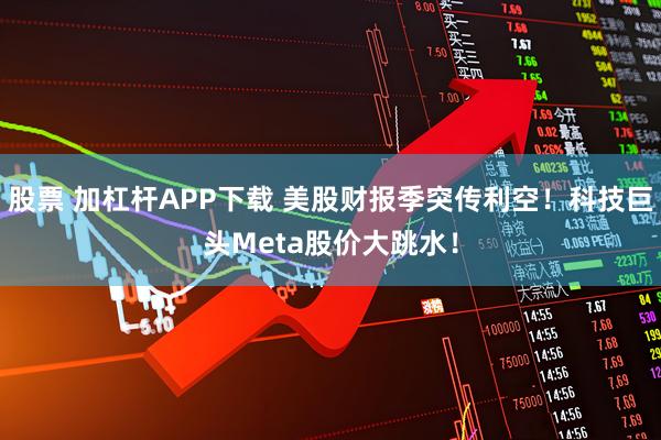 股票 加杠杆APP下载 美股财报季突传利空!科技巨头Meta股价大跳水!