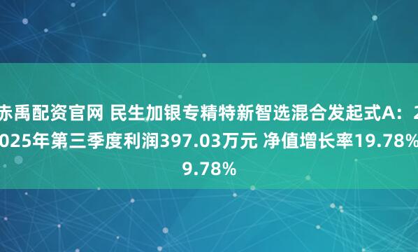赤禹配资官网 民生加银专精特新智选混合发起式A：2025年第三季度利润397.03万元 净值增长率19.78%